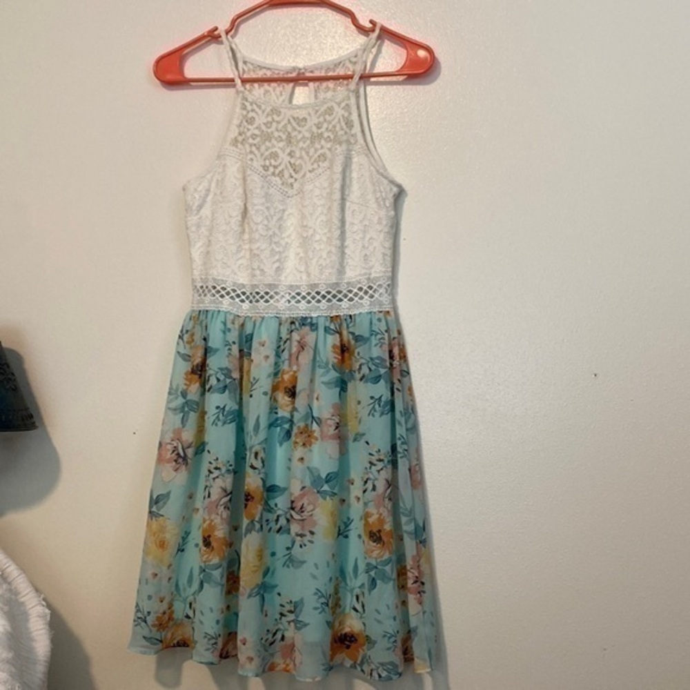 BY & by sundress floral lace layered dress 5